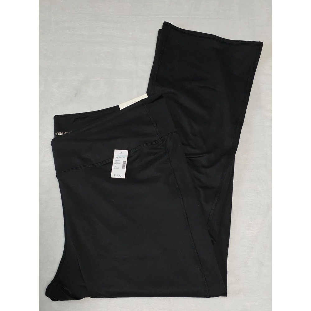 Maurices Womens 2X Short Black Luxe Boot Cut Super High rise Yoga Pants NWT